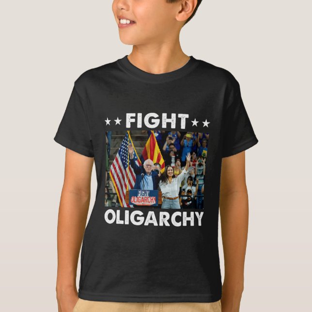 Camiseta Combater Oligarchy Bernie Sanders E A Liberdade Ao (Frente)
