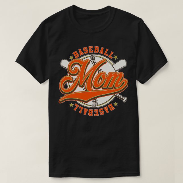 Camiseta Combinação da Família Baseball Mãe (Frente do Design)