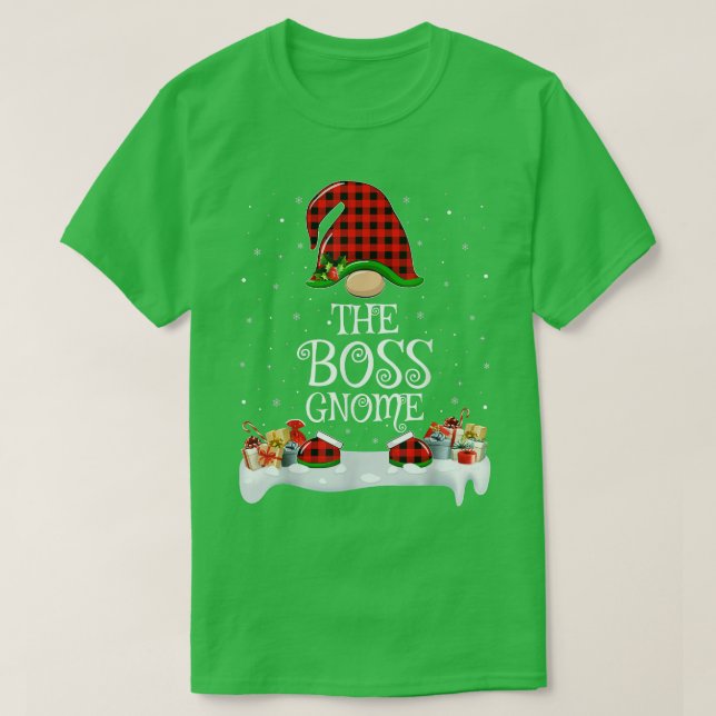 Camiseta Combinação da Xadrez de Buffalo Vermelho O Chefe G (Frente do Design)
