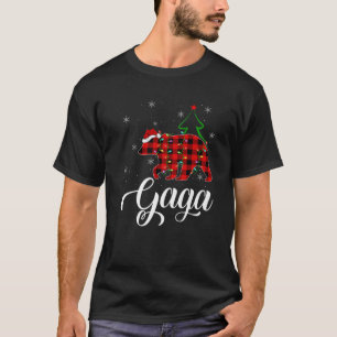 Camiseta Combinação de Buffalo Xadrez Natal Gaga Bear Pajam