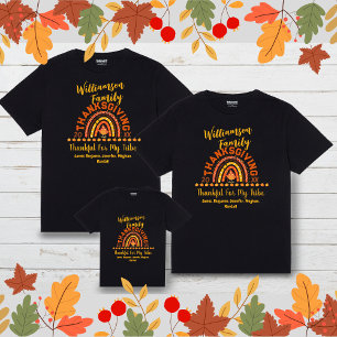 Camiseta Combinação de Famílias Ação de Graças Nomes do Arc
