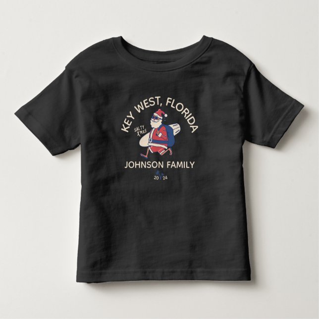 Camiseta Combinação de Férias de Praia da Família de Natal  (Frente)
