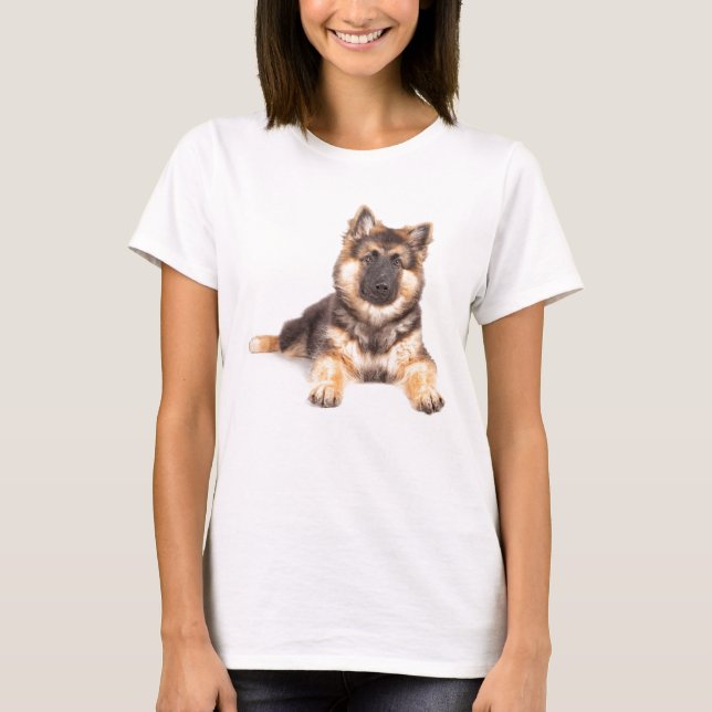 Camiseta Combinação de German shepherd de Collie de Borda (Frente)