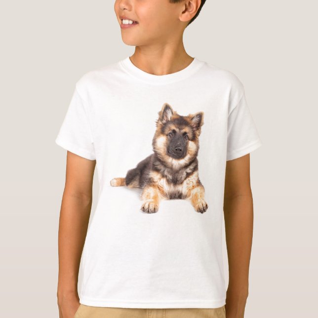 Camiseta Combinação de German shepherd de Collie de Borda (Frente)
