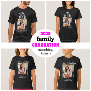 Camiseta Combinação de Graduação de Pais Orgulhosos da Famí