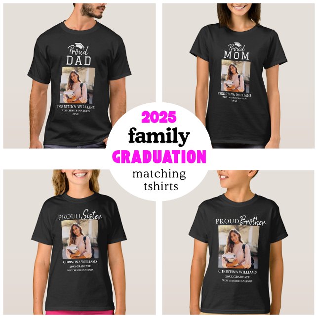 Camiseta Combinação de Graduação de Pais Orgulhosos da Famí (Criador carregado)