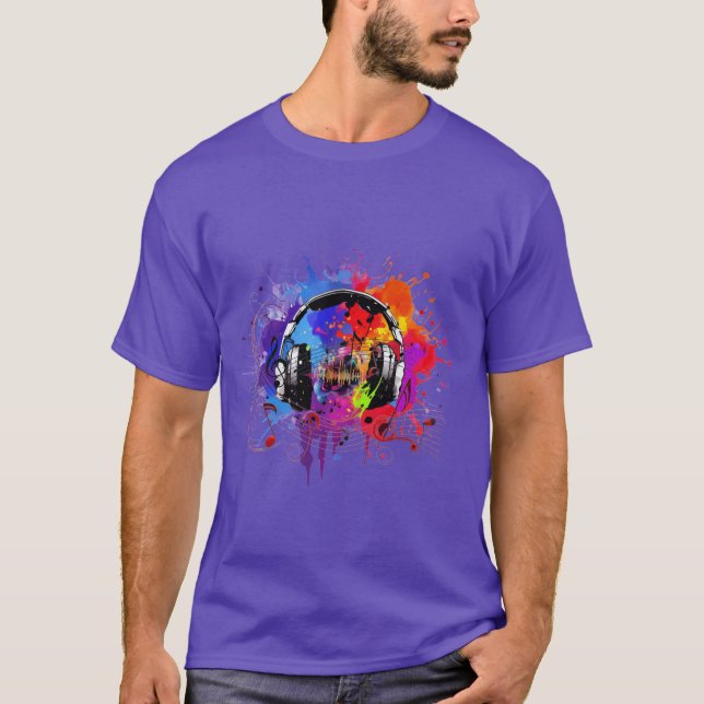 Camiseta Combinação de Música, queda de fogo.FS (Frente)