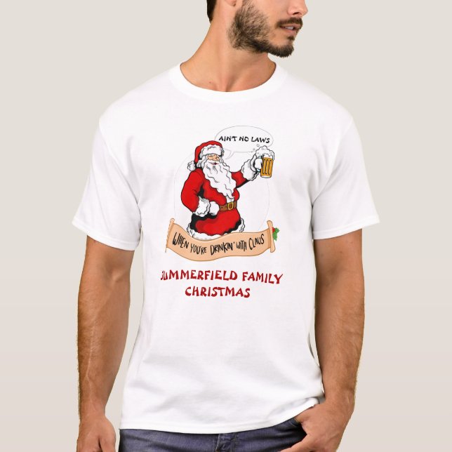 Camiseta Combinação de Natal de Reunião Familiar (Frente)