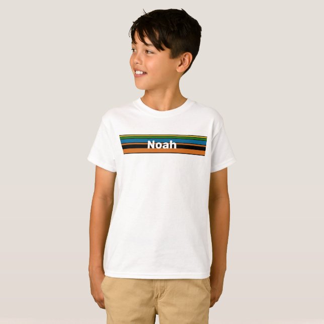 Camiseta Combinação de Nomes Design - Base Laranja Chic (Frente Completa)