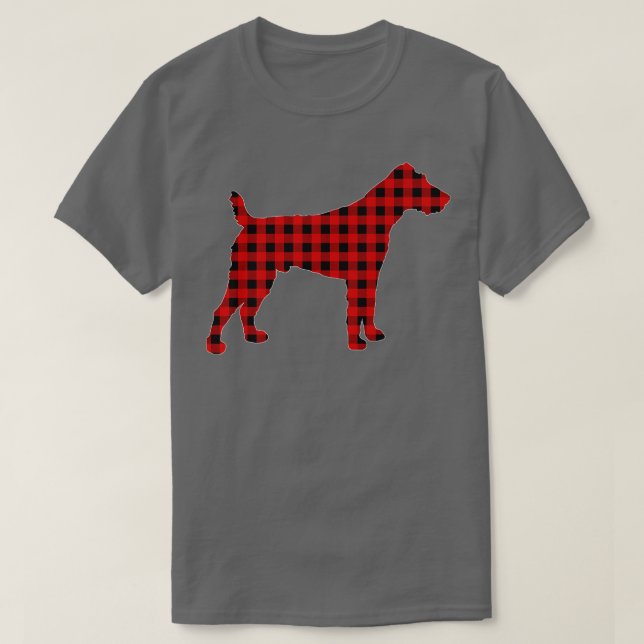Camiseta Combinação de Xadrez de Buffalo Fox Terrier Cão Na (Frente do Design)