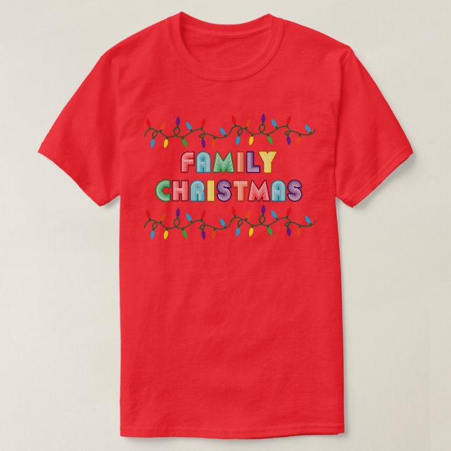 Camiseta Combinação Familiar de Natal da Família (Frente do Design)