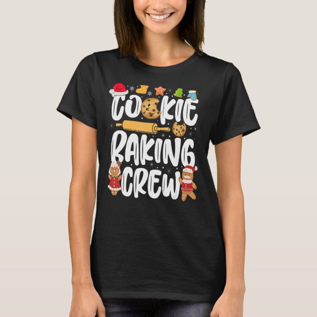 Camiseta Combinação Familiar De Pijamas Com Cookie De Natal (Frente)