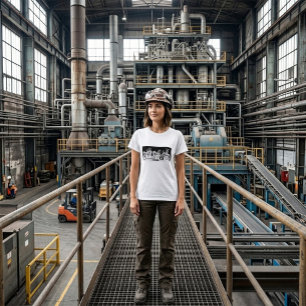 Camiseta Combinação metalúrgica industrial Mulheres