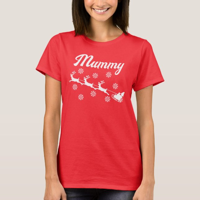 Camiseta Combinação Personalizada da Família Natal Xmas (Frente)