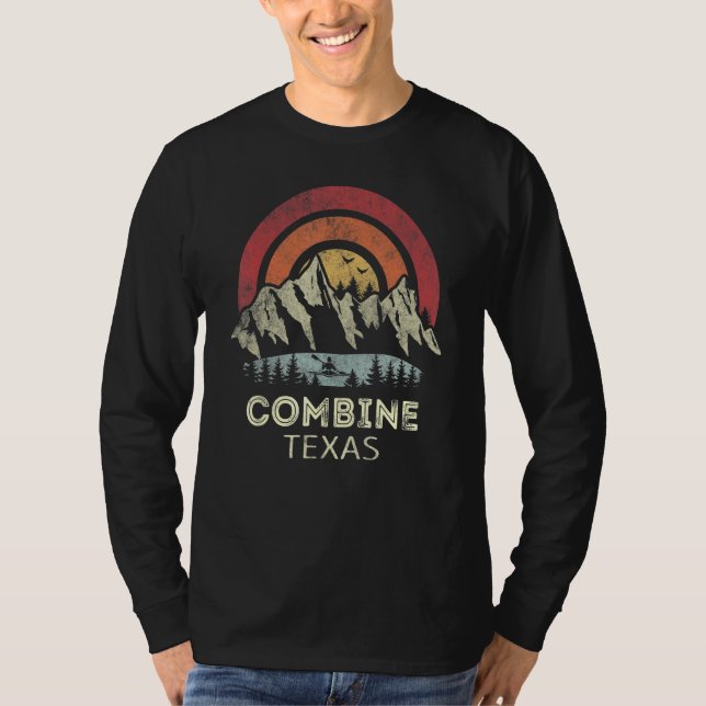 Camiseta Combine Texas Mountain Sunset Sunrise Kayaking (Frente)