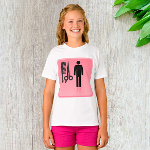 Camiseta Combo e tesoura do corte de ícones do Compro da ba