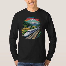 Camiseta Comboio a bala japonês e Monte Fuji