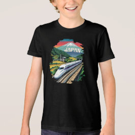 Camiseta Comboio a bala japonês e Monte Fuji