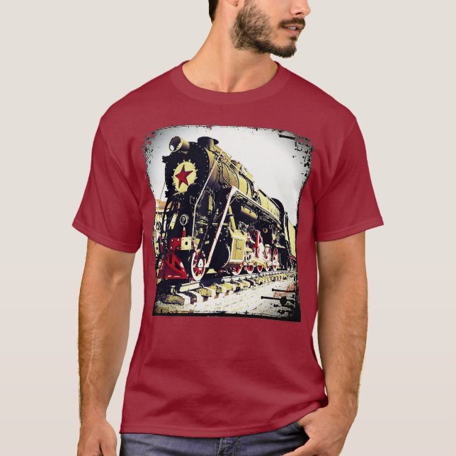 Camiseta Comboio a vapor com motores diesel (Frente)