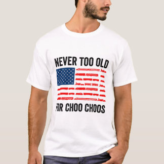 Camiseta Comboio Adulto Nunca Muito Velho Para A Locomotiva