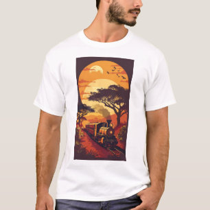 Camiseta Comboio Africano com Leões, Zebras e Girafas T-S