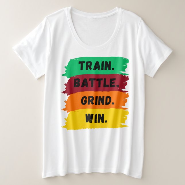 Camiseta Comboio, Batalha, Grind, Slogan motivacional vence (Frente do Design)