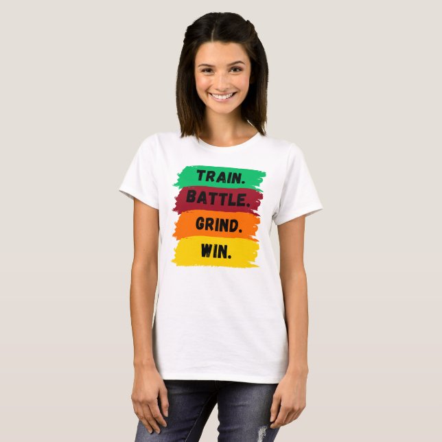 Camiseta Comboio, Batalha, Grind, Slogan motivacional vence (Frente Completa)