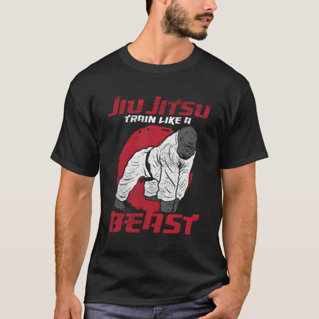 Camiseta Comboio Como Uma Besta Jiu Jitsu Bjj Gorilla (Frente)