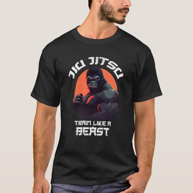 Camiseta Comboio como uma besta Jiu Jitsu BJJ Grappling MMA (Frente)