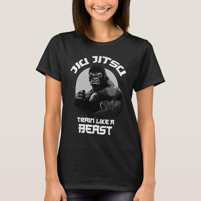 Camiseta Comboio como uma besta Jiu Jitsu BJJ Grappling MMA (Frente)