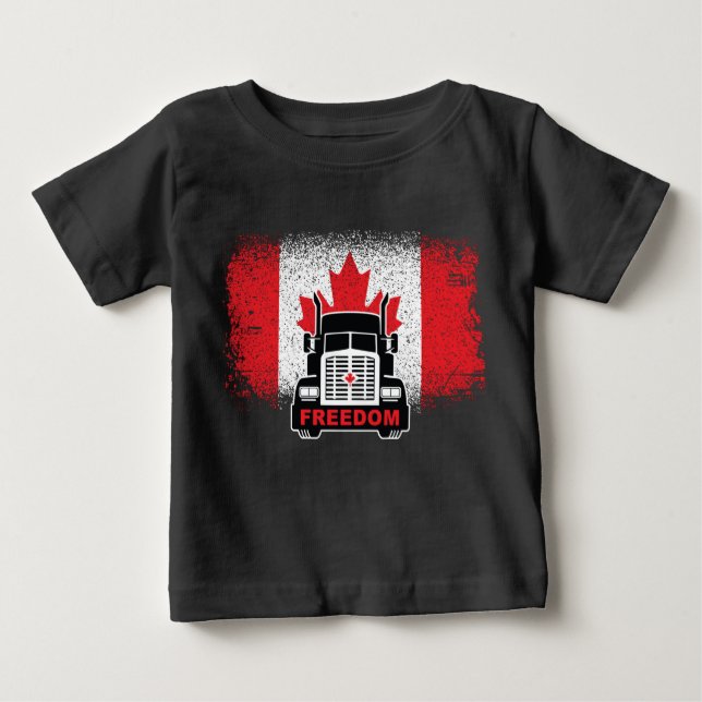 Camiseta Comboio da Liberdade para Caminhoneiros do Canadá  (Frente)
