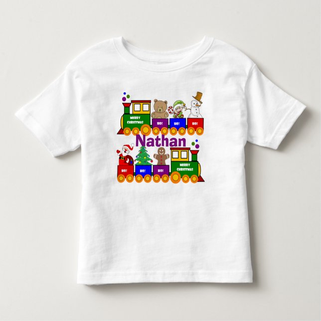 Camiseta Comboio de Brinquedo de Natal Personalizado (Frente)