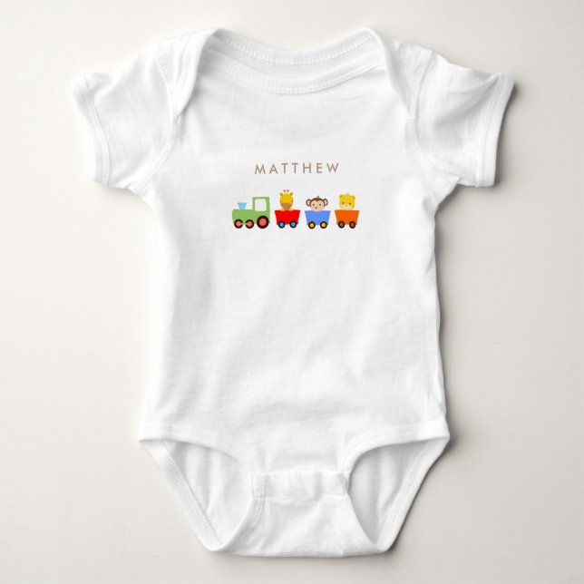 Camiseta Comboio de Brinquedo Personalizado Baby Onsie (Frente)