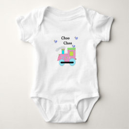Camiseta Comboio de Choo Rosa com Aves Azuis