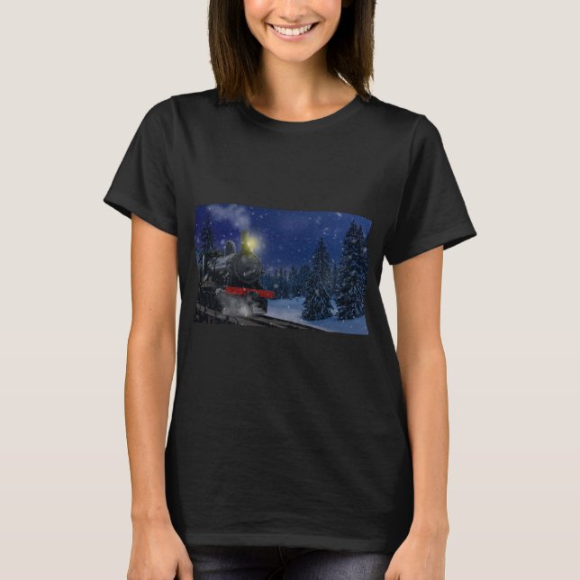 Camiseta Comboio de Natal na neve (Frente)