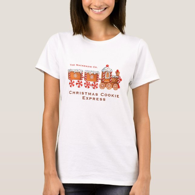 Camiseta Comboio de pão de Natal Personalizável (Frente)
