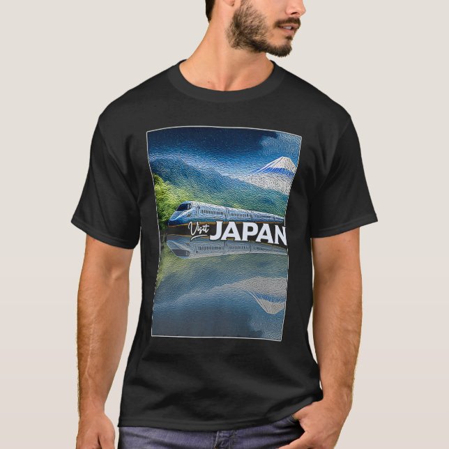 Camiseta Comboio do Japão Mt Fuji Shinkansen Japonês Sou (Frente)