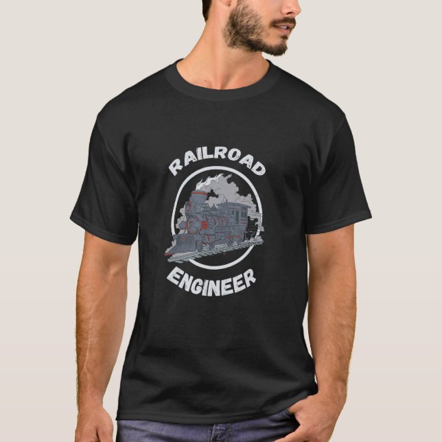Camiseta Comboio-Engenheiro-ferroviário Modelo Trai (Frente)