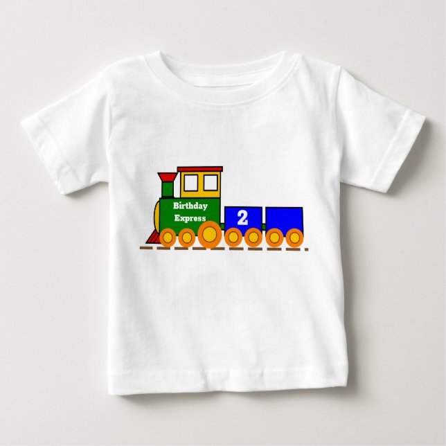 Camiseta Comboio expresso de aniversário bonito com número  (Frente)