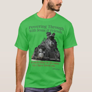 Camiseta Comboio Ferroviário Em Movimento Com Jesus John 15