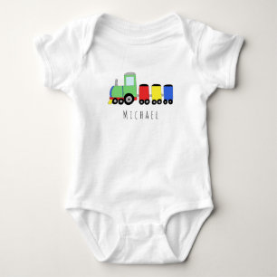 Camiseta Comboio Locomotivo do Menino Personalizado com Nom