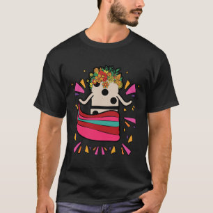 Camiseta Comboio mexicano Dançando Flores de Azulejo Domino