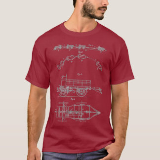 Camiseta Comboio-Modelo de Locomotiva do Motor Vintage