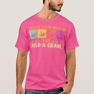 Camiseta Comboio O Cérebro Dobra Um Papel-grua Dobrando O O