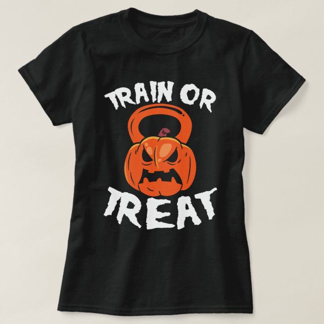 Camiseta Comboio ou Tratar o Kettlebell Workout Peso (Frente do Design)