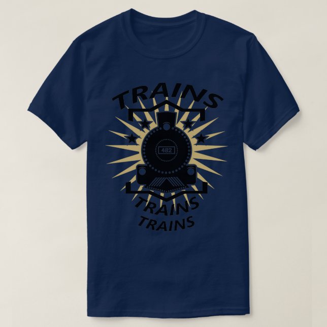 Camiseta Comboios ferroviários de locomotivas a vapor (Frente do Design)