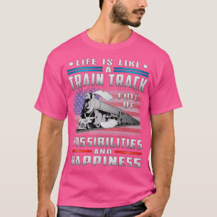 Camiseta Comboios ferroviários Locomotivas Comboios Engraça