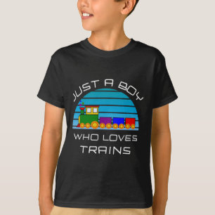 Camiseta Comboios para garotos, apenas um garoto que ama
