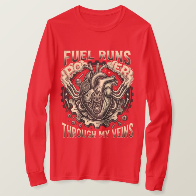 Camiseta Combustível Corre Em Minhas Veias (Frente do Design)