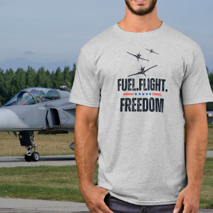 Camiseta Combustível de Avião Voo Liberdade Diversão Aviaçã